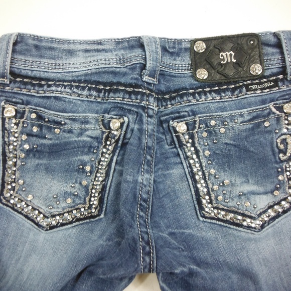 Miss Me Bling Pocket Boot Cut Denim Jeans - 27 - Picture 3 of 8